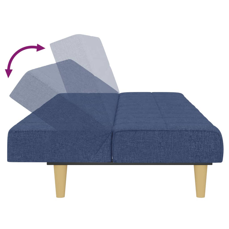 Slaapbank 2-zits stof blauw