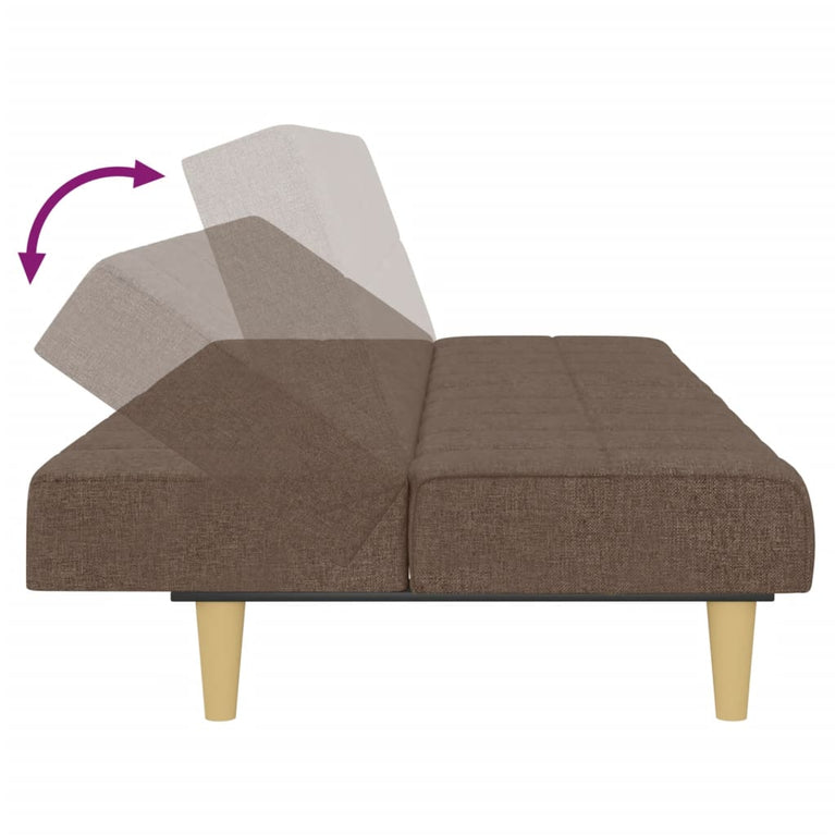 Slaapbank 2-zits stof taupe
