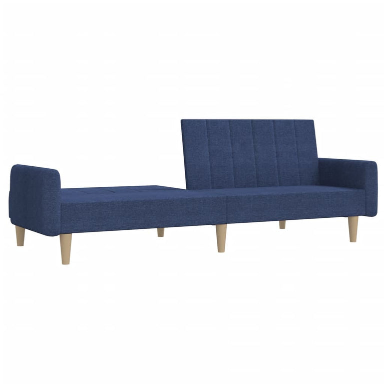 Slaapbank 2-zits stof blauw
