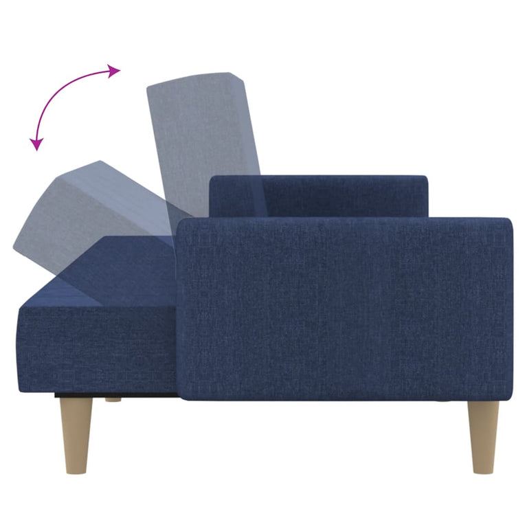 Slaapbank 2-zits stof blauw