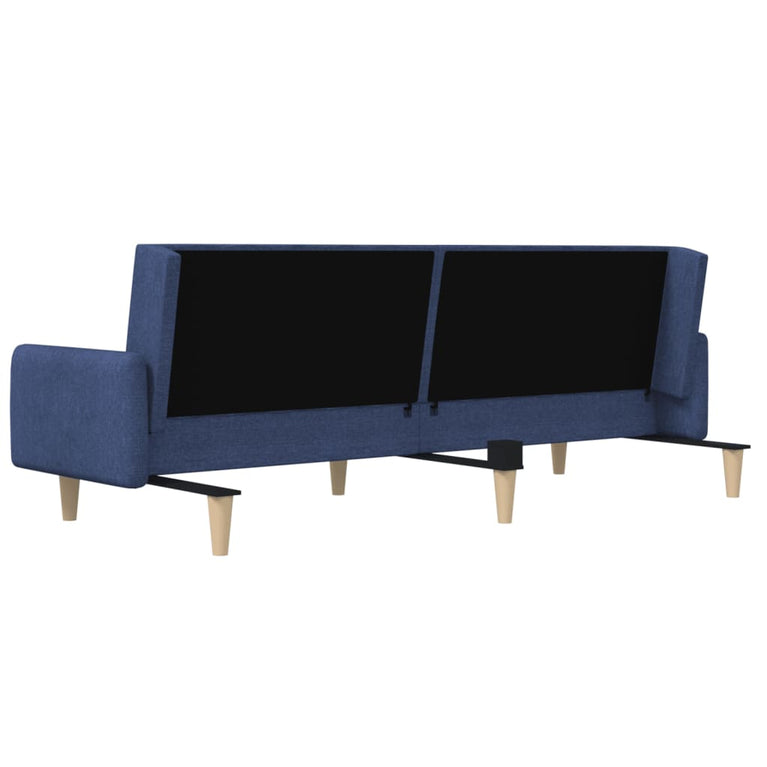 Slaapbank 2-zits stof blauw