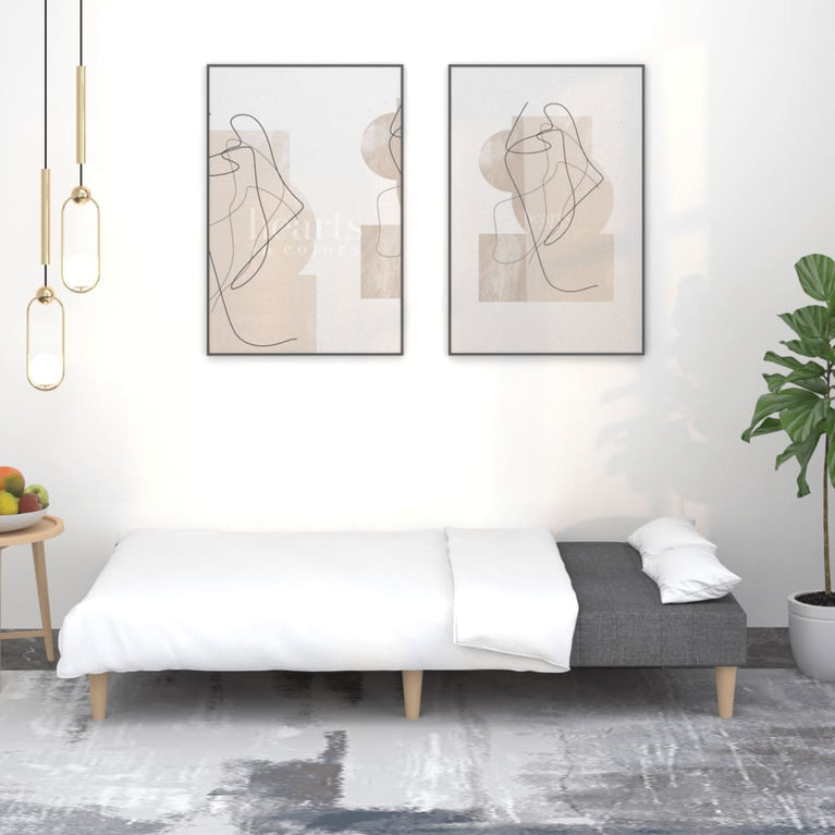 Slaapbank 2-zits stof donkergrijs