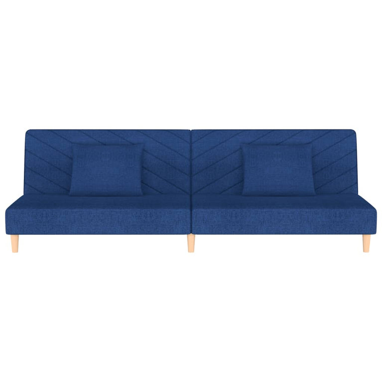 Slaapbank 2-zits met 2 kussens stof blauw