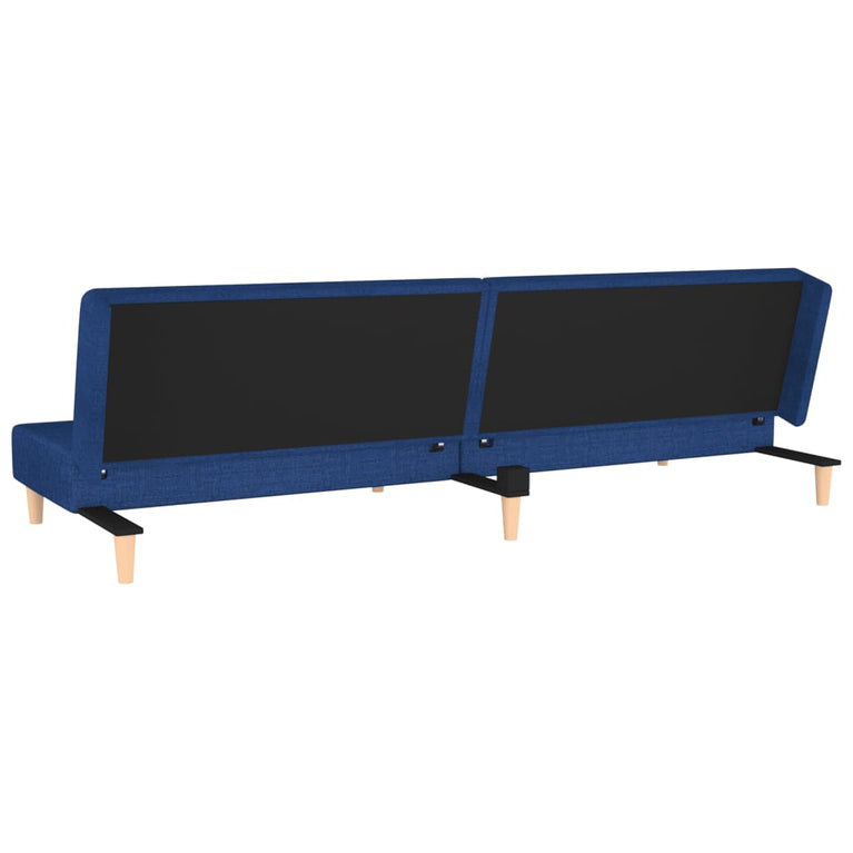 Slaapbank 2-zits met 2 kussens stof blauw