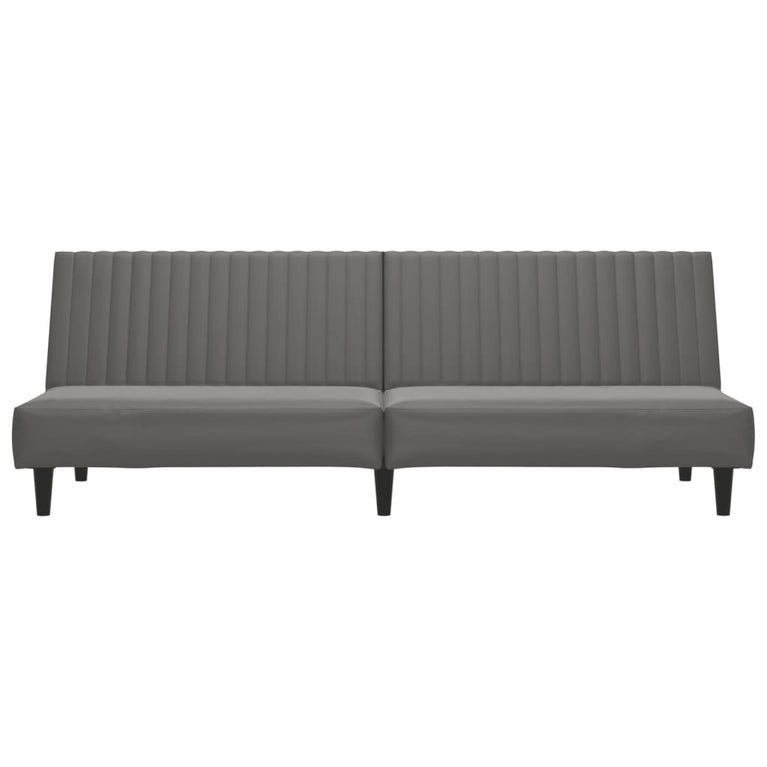Slaapbank 2-zits kunstleer grijs
