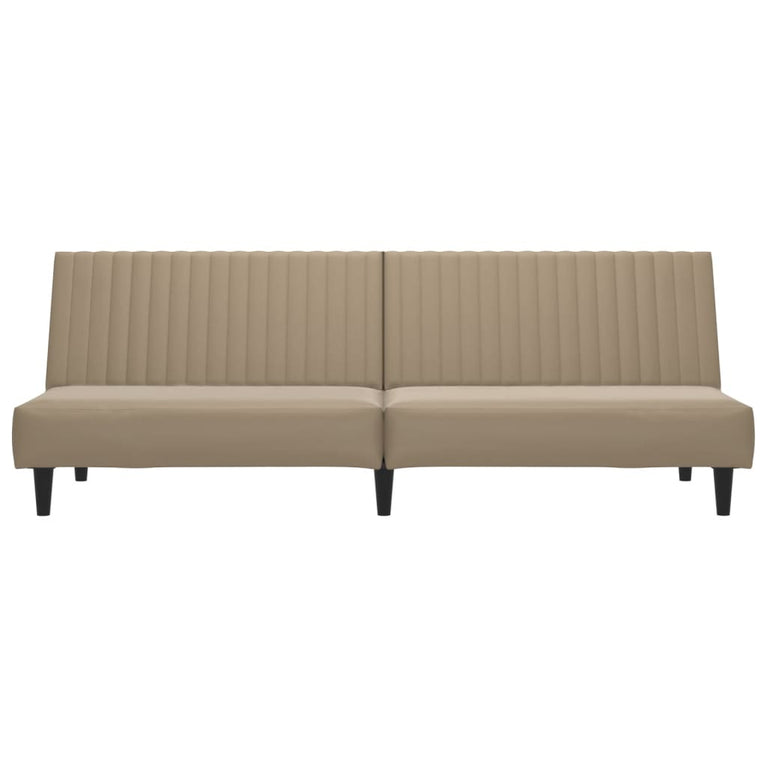 Slaapbank 2-zits kunstleer cappuccinokleurig