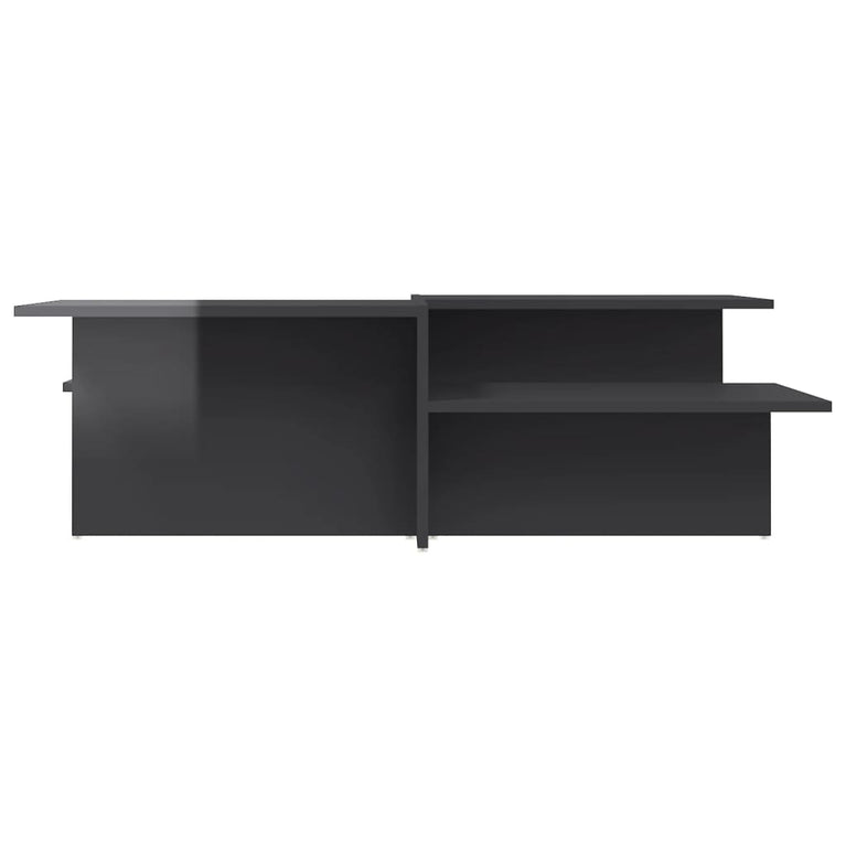 Salontafels 2 st bewerkt hout hoogglans grijs MeubelReus