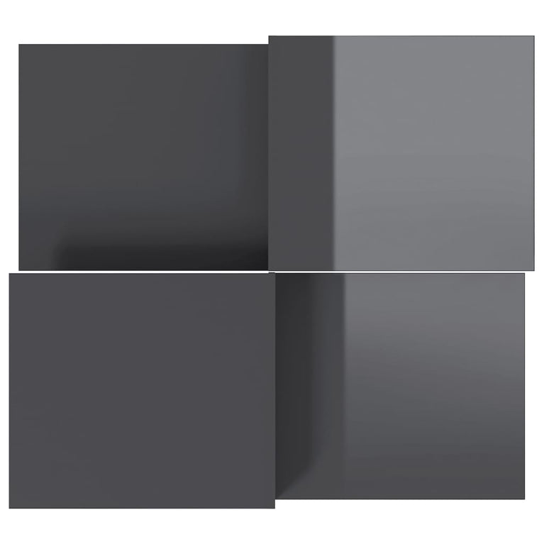 Salontafels 2 st bewerkt hout hoogglans grijs MeubelReus