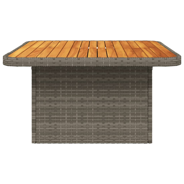 Tuintafel 80x80x71 cm poly rattan en acaciahout grijs