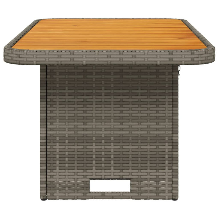 Tuintafel 90x55x71 cm poly rattan en acaciahout grijs