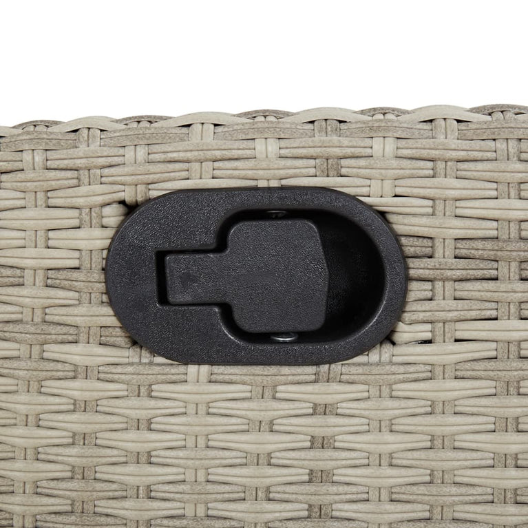 Tuinbankje verstelbaar met kussens poly rattan lichtgrijs