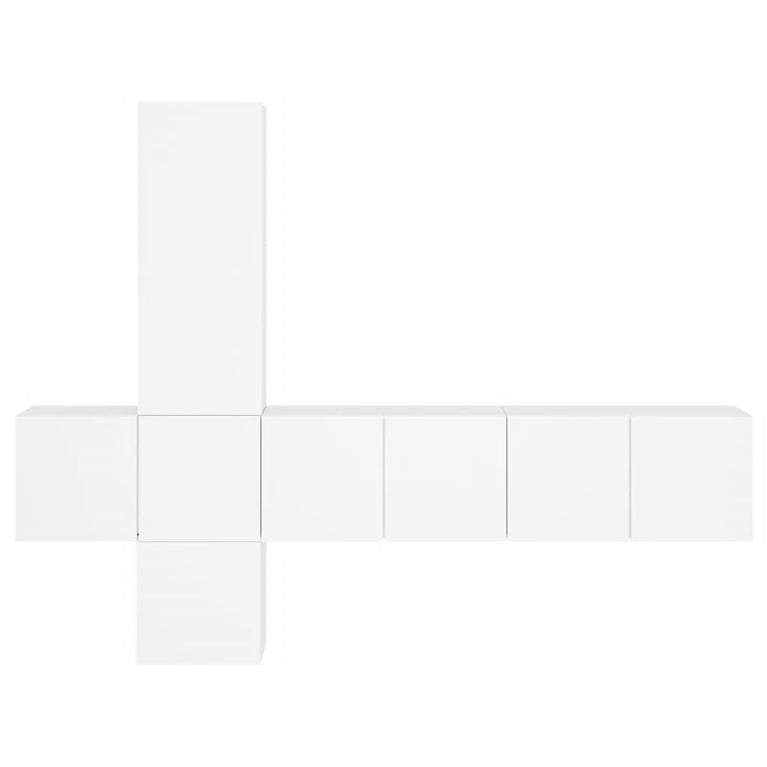 5-delige Tv-meubelset bewerkt hout wit