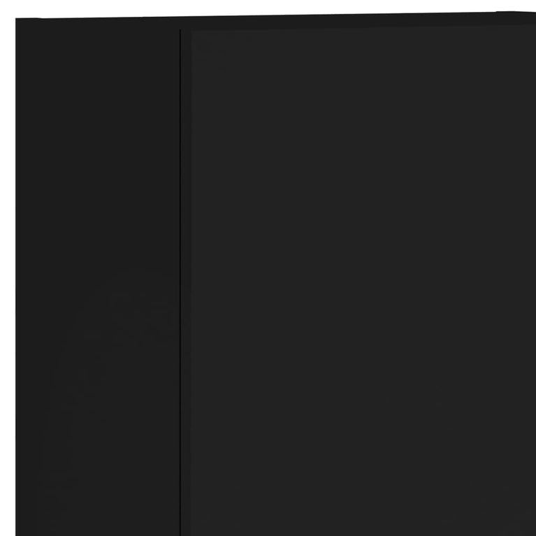 5-delige Tv-wandmeubelset bewerkt hout zwart