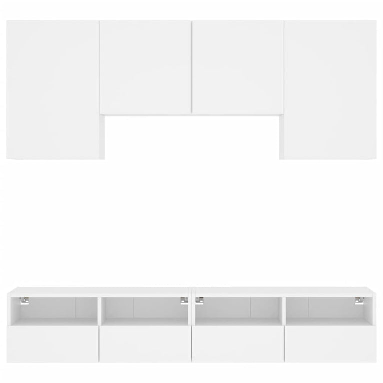 5-delige Tv-meubelset bewerkt hout wit