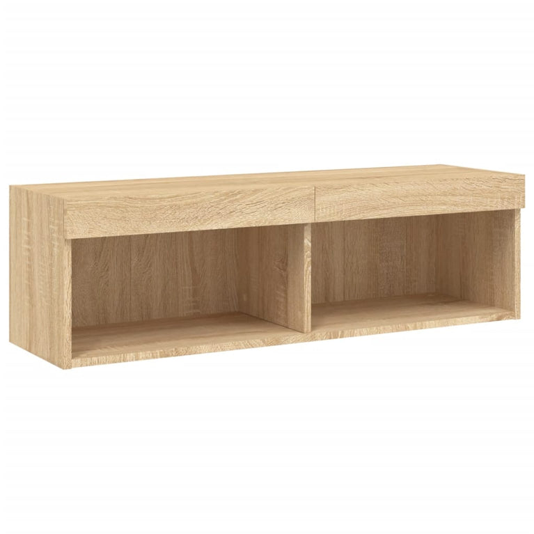 5-delige Tv-wandmeubelset met LED bewerkt hout sonoma eiken