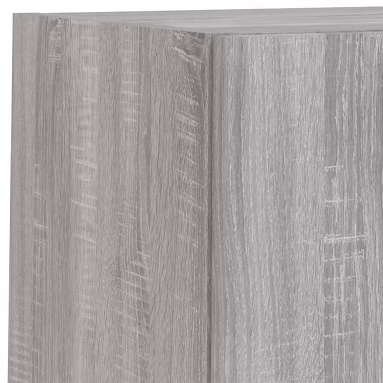 6-delige Tv-wandmeubelset met LED grijs sonoma eikenkleurig