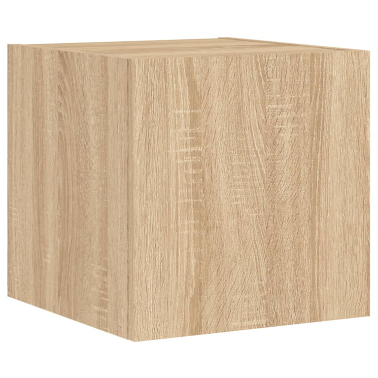 5-delige Tv-wandmeubelset met LED bewerkt hout sonoma eiken