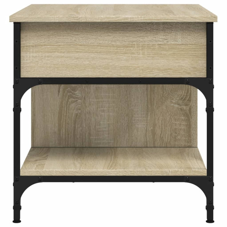 Salontafel 70x50x50 cm bewerkt hout en metaal sonoma eikenkleur