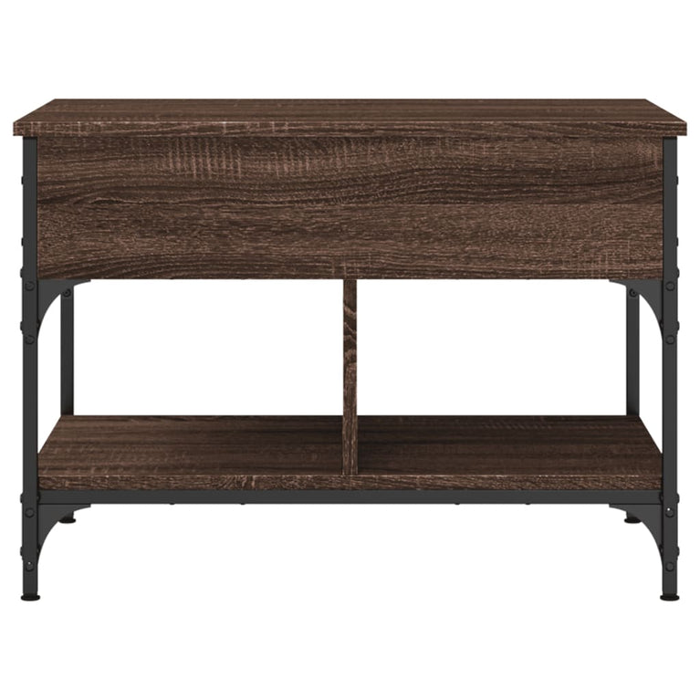 Salontafel 70x50x50 cm bewerkt hout en metaal bruineikenkleur