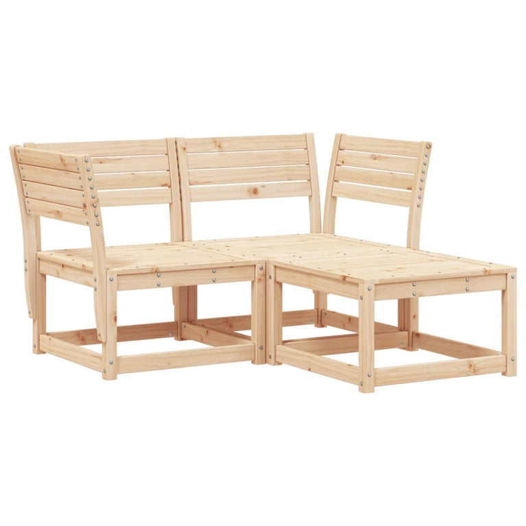 3-delige Loungeset massief grenenhout