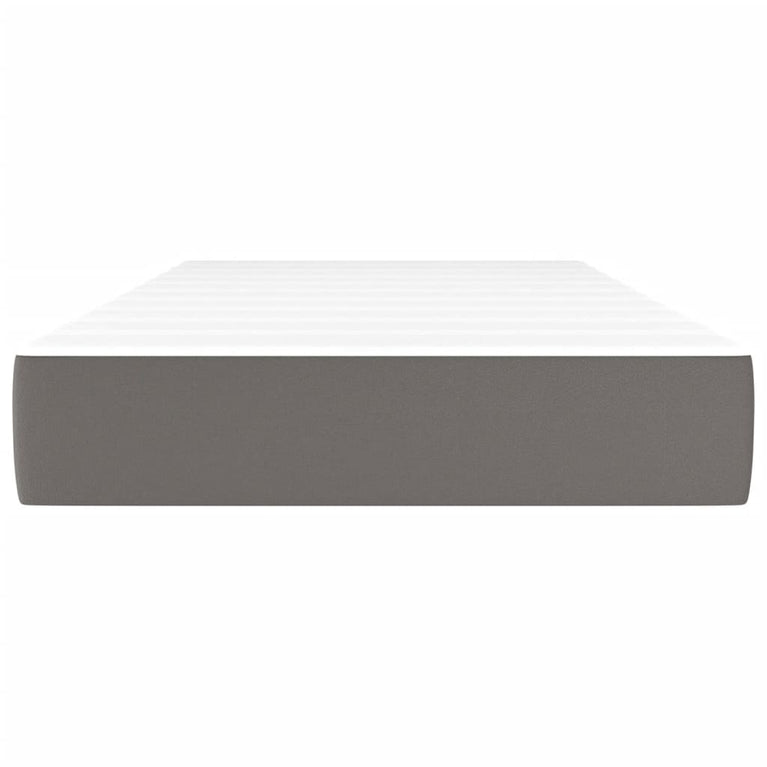 Pocketveringmatras 120x190x20 cm kunstleer grijs