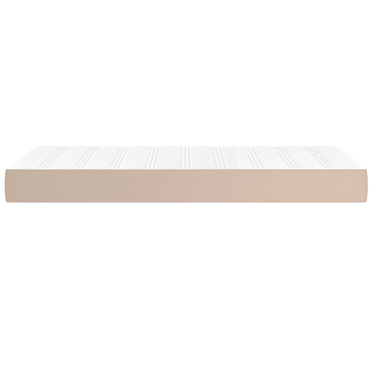 Pocketveringmatras 120x190x20 cm kunstleer cappuccinokleurig