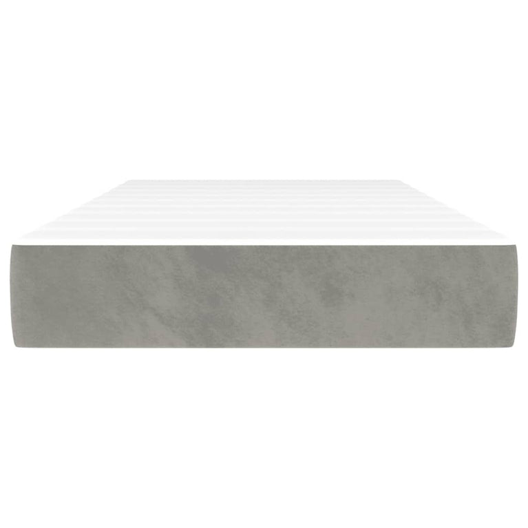 Pocketveringmatras 120x190x20 cm fluweel lichtgrijs