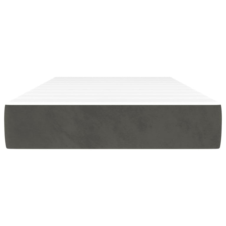 Pocketveringmatras 120x190x20 cm fluweel donkergrijs