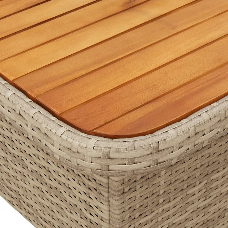 2-delige Tuinset met kussens poly rattan beige