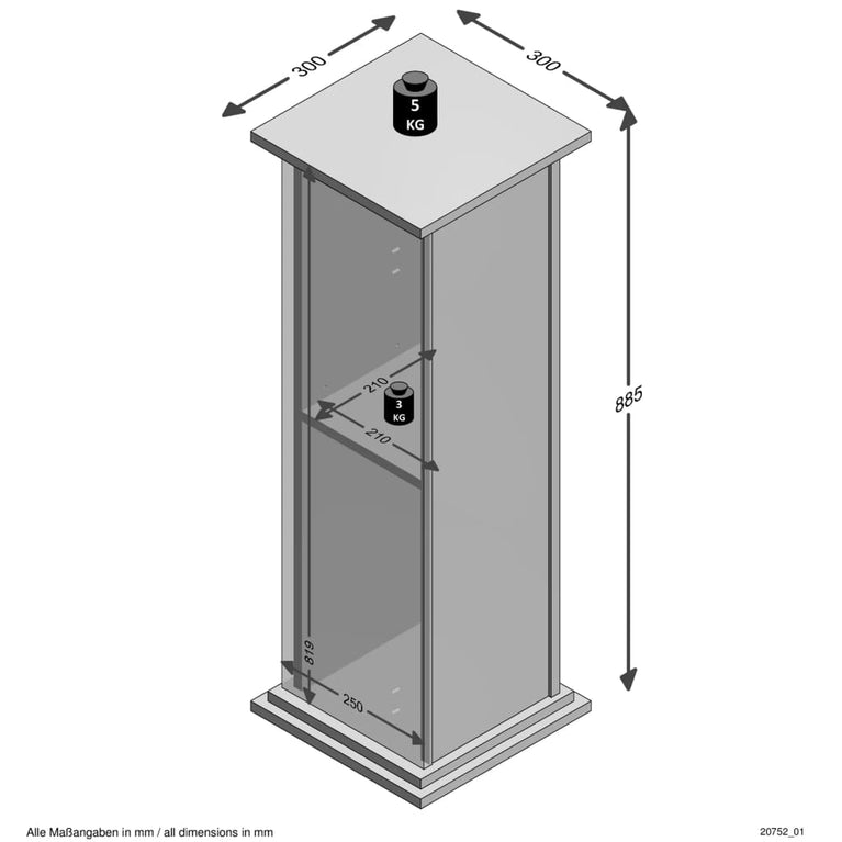 FMD Accenttafel met deur 88,5 cm grijs