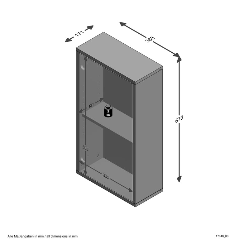 FMD Badkamerkast wandmontage 36,8x17,1x67,3 cm wit