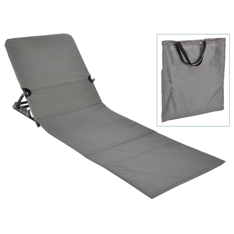 HI Strandmat stoel opvouwbaar PVC grijs