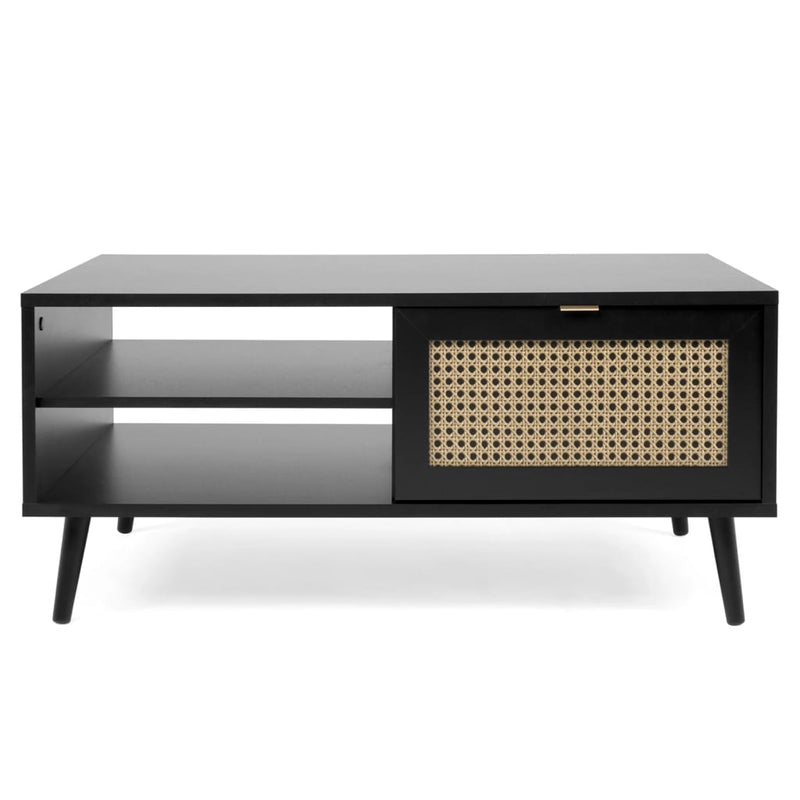 Finori Salontafel Vienna 55A zwart en rattanprint
