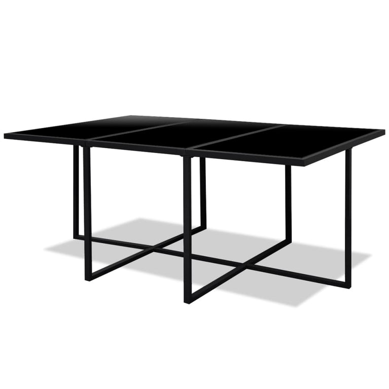 11-delige Tuinset met kussens poly rattan zwart