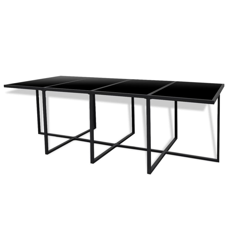 13-delige Tuinset met kussens poly rattan zwart