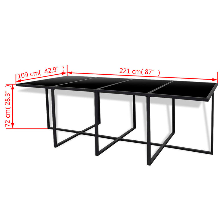 13-delige Tuinset met kussens poly rattan zwart
