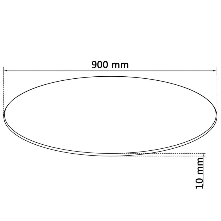 Tafelblad van gehard glas 900 mm rond