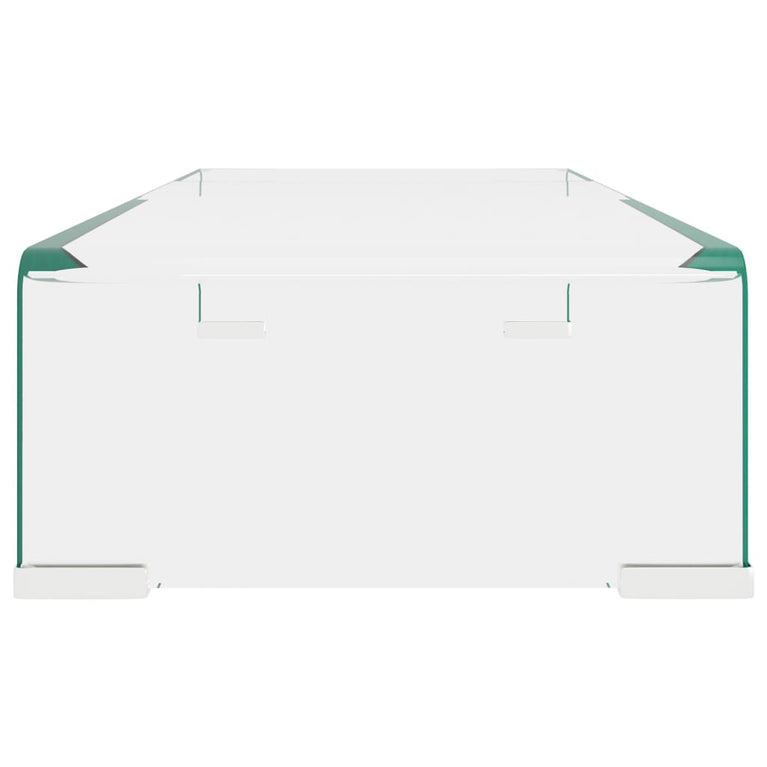 TV-meubel/monitorverhoger transparant 60x25x11 cm glas