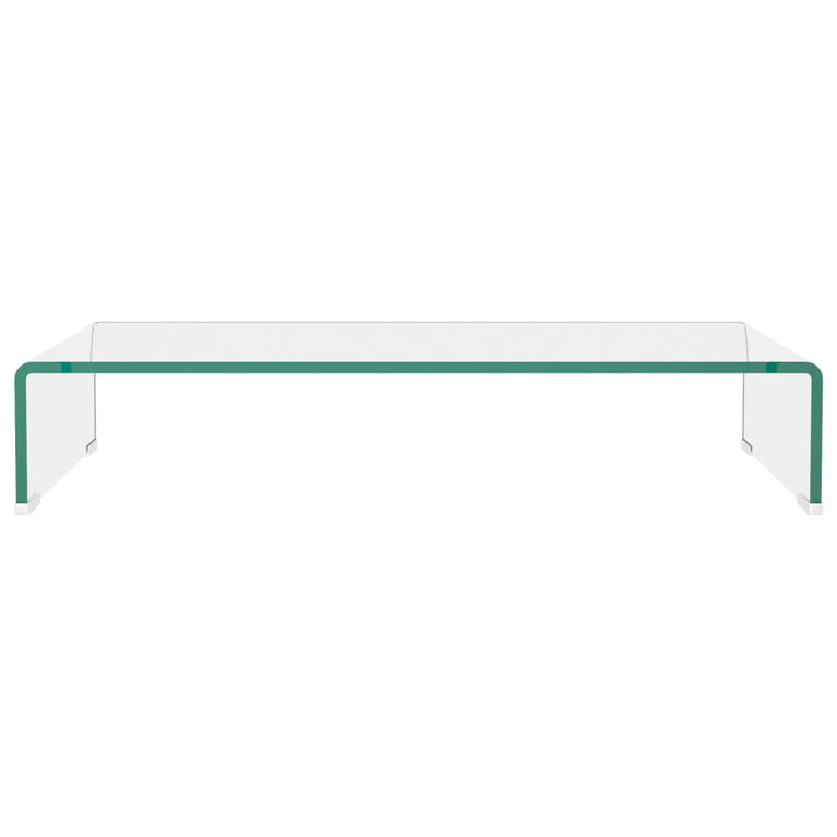 Tv-meubel/monitorverhoger transparant 70x30x13 cm glas