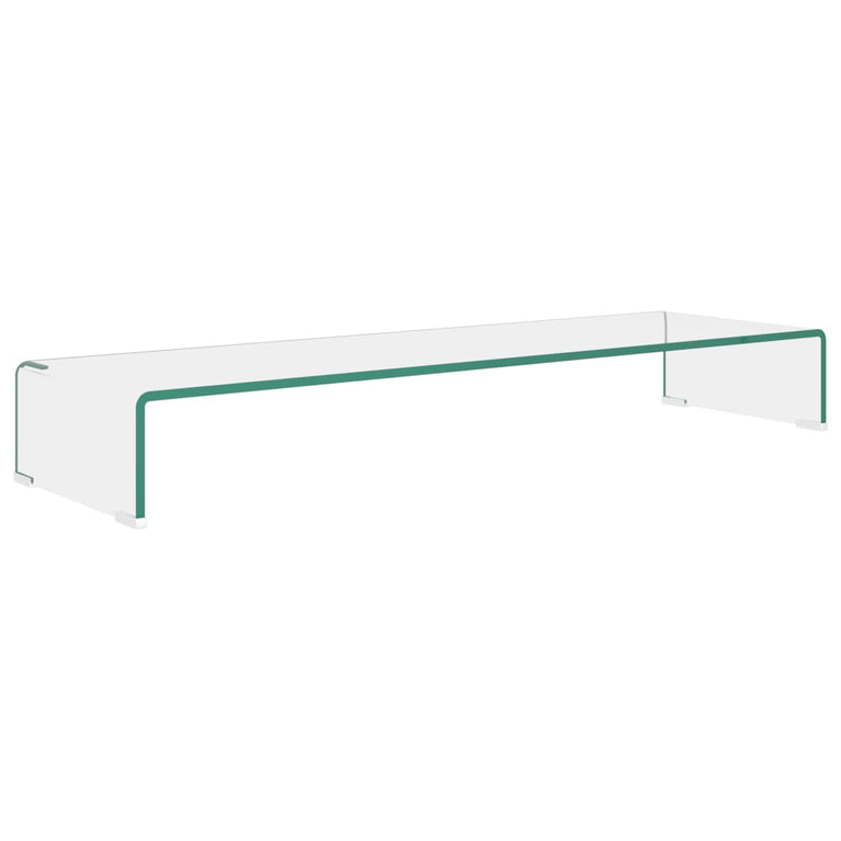 TV-meubel/monitorverhoger transparant 100x30x13 cm glas