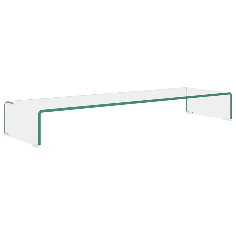 TV-meubel/monitorverhoger transparant 100x30x13 cm glas
