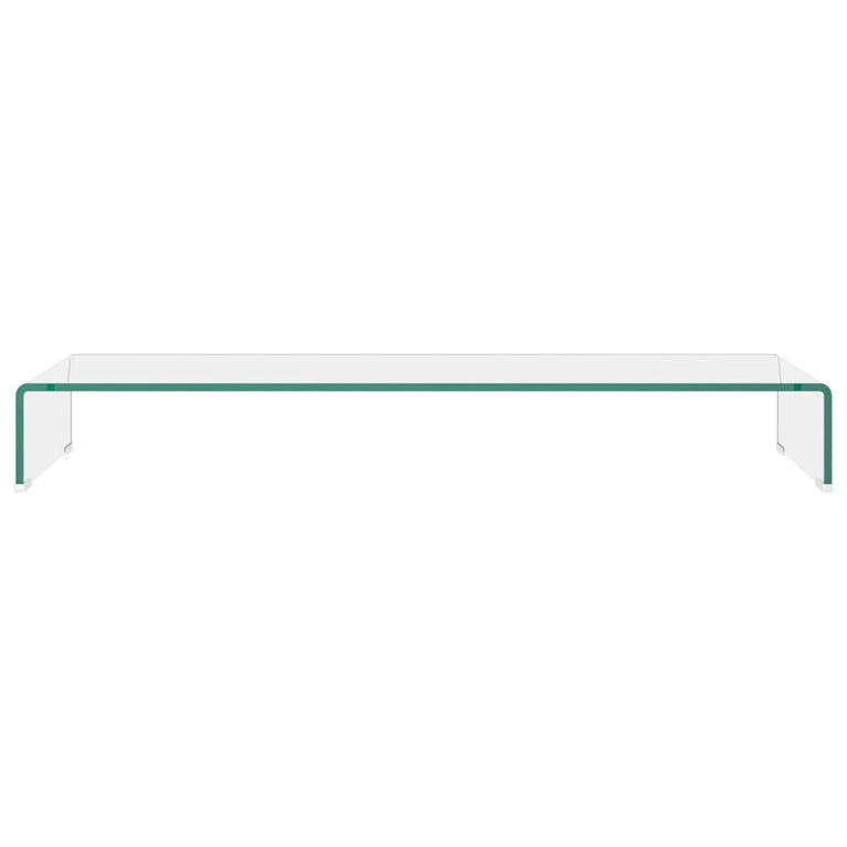 TV-meubel/monitorverhoger transparant 100x30x13 cm glas