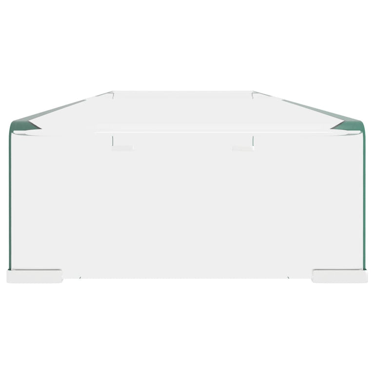 TV-meubel/monitorverhoger transparant 100x30x13 cm glas