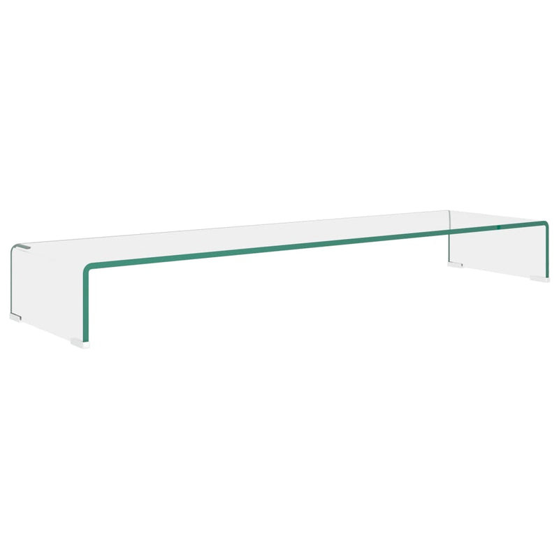 TV-meubel/monitorverhoger transparant 110x30x13 cm glas