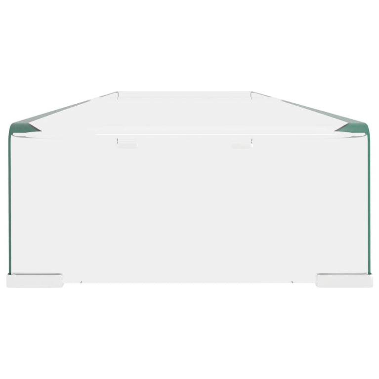 TV-meubel/monitorverhoger transparant 110x30x13 cm glas