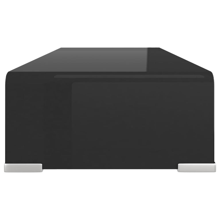 TV-meubel/monitorverhoger zwart 60x25x11 cm glas