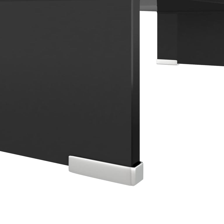 TV-meubel/monitorverhoger zwart 60x25x11 cm glas