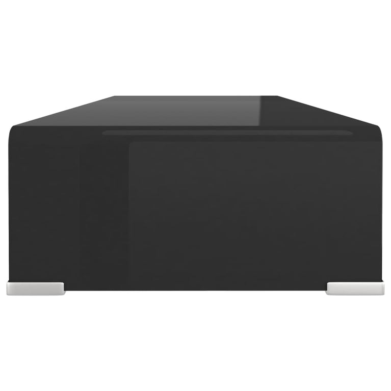 Tv-meubel/monitorverhoger zwart 80x30x13 cm glas