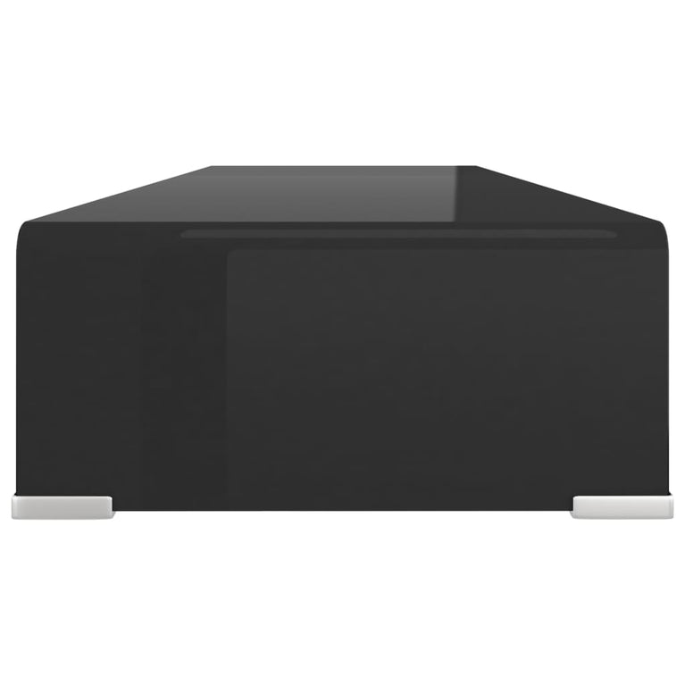Tv-meubel/monitorverhoger zwart 90x30x13 cm glas