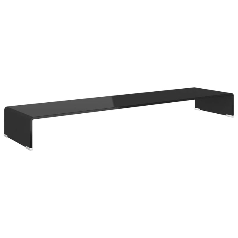 TV-meubel/monitorverhoger zwart 120x30x13 cm glas